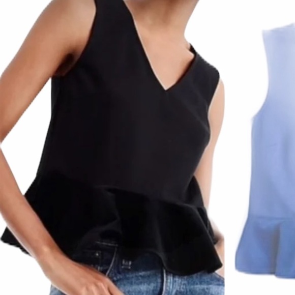 New JCREW Velvet peplum top Harbor View blouse M - Picture 2 of 11